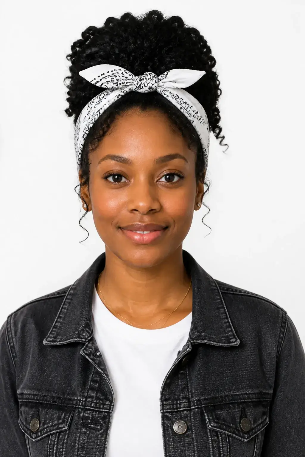 Candid professional photograph of a REAL, living person (a real human model, never a mannequin, wig stand, display head,