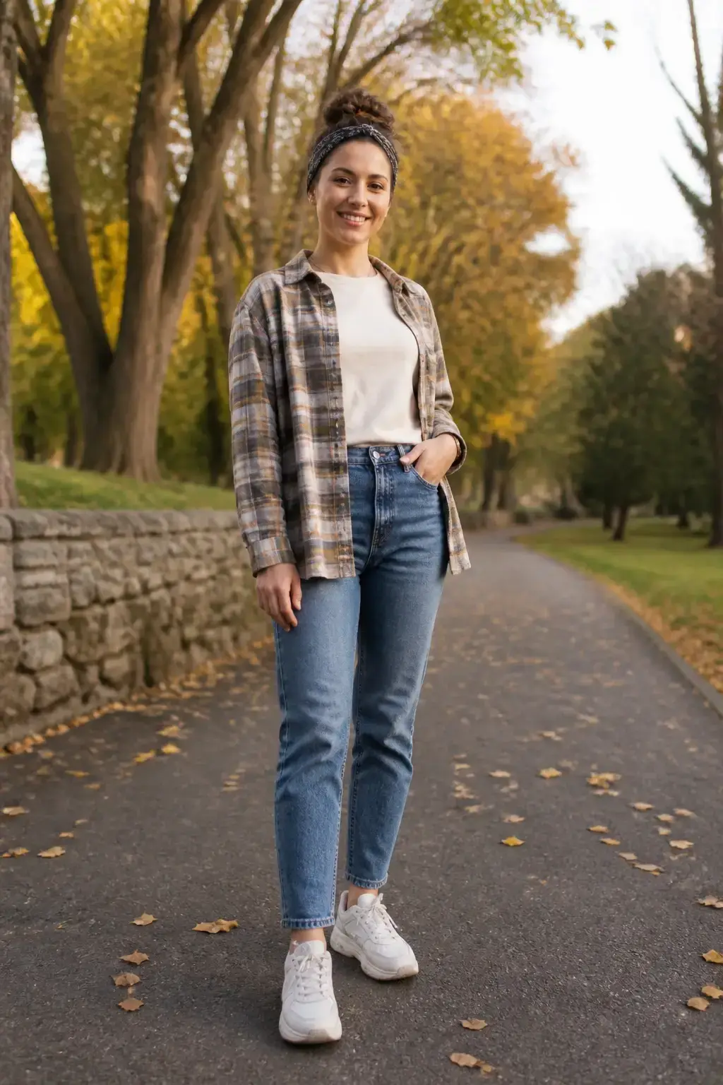 Candid professional photograph of a REAL, living person (a real human model, never a mannequin, wig stand, display head,